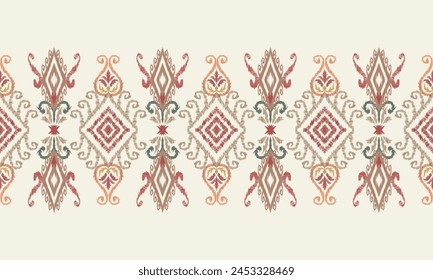 Hand draw Ikat paisley embroidery.geometric ethnic oriental seamless pattern traditional.Aztec style abstract vector illustration.great for textiles, banners, wallpapers, wrapping vector design