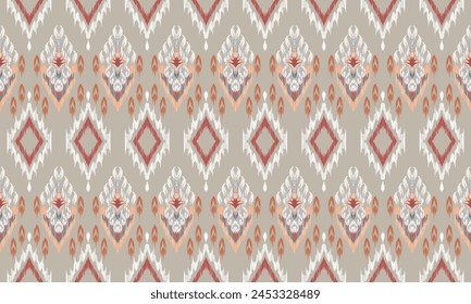 Hand draw Ikat paisley embroidery.geometric ethnic oriental seamless pattern traditional.great for textiles, banners, wallpapers, wrapping vector design.