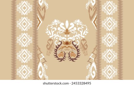 Hand draw Ikat paisley embroidery.geometric ethnic oriental seamless pattern traditional.Aztec style abstract vector illustration.great for textiles, banners, wallpapers, wrapping vector design.