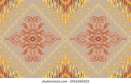 Hand draw Ikat paisley embroidery.geometric ethnic oriental seamless pattern traditional.Aztec style abstract vector illustration.great for textiles, banners, wallpapers, wrapping vector design