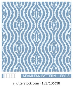 Hand draw ikat seamless pattern. Jagged folk elements ornament. Ethno motif. Vector texture design