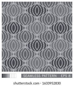 Hand draw ikat seamless pattern. Jagged folk elements ornament. Ethno motif. Vector texture design