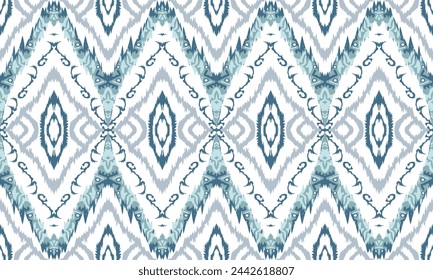 Hand draw Ikat tribal Indian seamless pattern. Ethnic Aztec fabric carpet mandala ornament native boho chevron textile.Geometric African American.great for textiles, banners, wallpapers, wrapping.