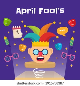 Hand draw illustration of april fools day. Vector Illustration