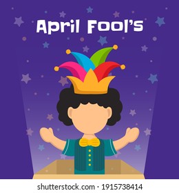 Hand draw illustration of april fools day. Vector Illustration