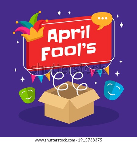 Hand draw illustration of april fools day. Vector Illustration