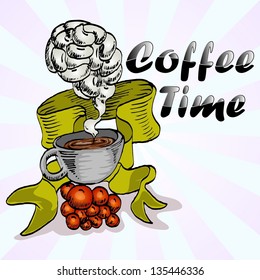 hand draw illustration for coffee time