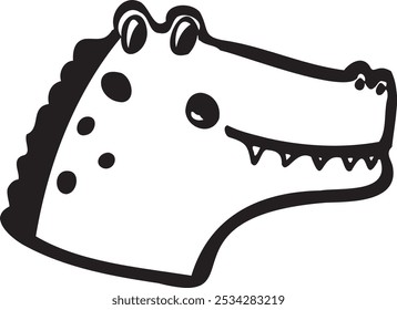 hand draw illustration cute crocodile