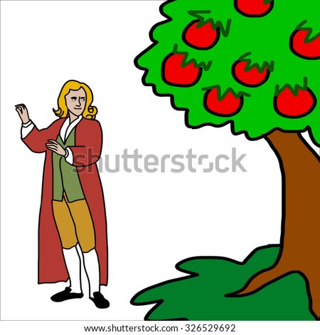 Hand Draw Illustration Isaac Newton Apple Stock Vector (Royalty Free ...