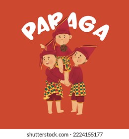 hand draw illustration paraga dancer traditional sulawesi selatan
