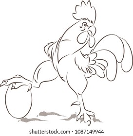 hand draw illustration rooster,cartoon style,design illustration 
