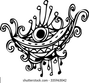 hand draw of imagination the eye design for card