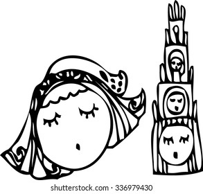 hand draw of imagination face of sleep design