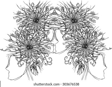 hand draw of imagination flower