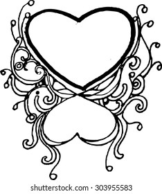 hand draw of imagination heart design