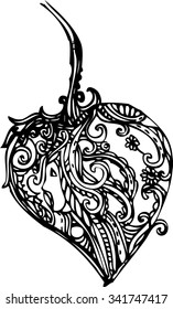 hand draw of imagination leaf design