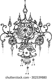 hand draw of imagination line art 