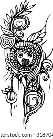 hand draw of imagination line art for card