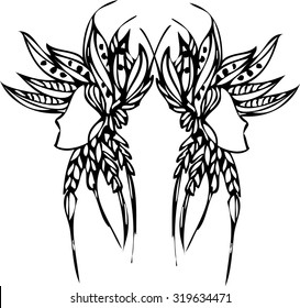 hand draw of imagination line art for card