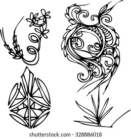 hand draw of imagination line art design