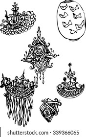 hand draw of imagination line art for card