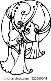 hand draw of imagination mask design
