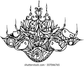 hand draw of imagination mask design