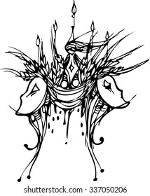 hand draw of imagination mask design