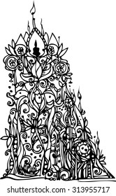 hand draw of imagination Thai art design