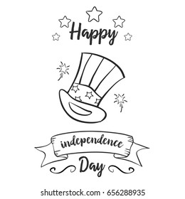 Hand draw of independence day card style