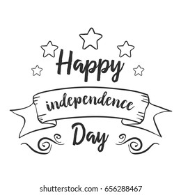 Hand draw of independence day collection