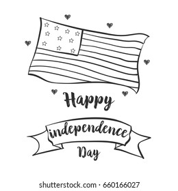 Hand draw independence day collection vector art