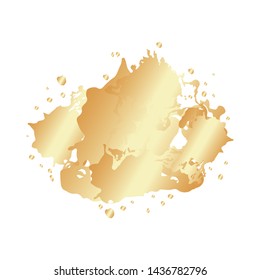 Hand draw ink brush stroke. Abstract background for banners, wallpaper and scrap booking hobby. Vector brush stroke textured design element. Grunge ink elements with gold gradient.