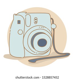 Hand draw instant camera isolated with doodle illustration design illustrations