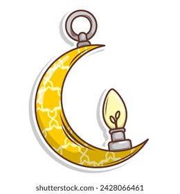 Linterna islámica dibujada a mano para ramadán kareem 