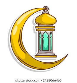 Hand draw islamic lantern for ramadhan kareem 