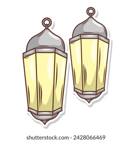 Hand draw islamic lantern for ramadhan kareem 