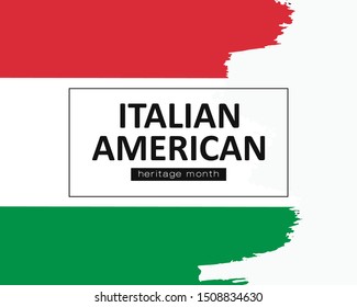 Hand Draw Italian American Heritage Flag In Vector Format. 