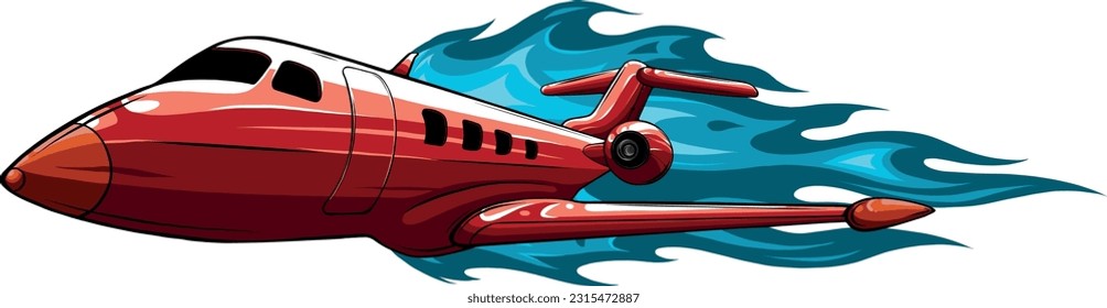dibujo manual del diseño de la ilustración del vector del avión Jet