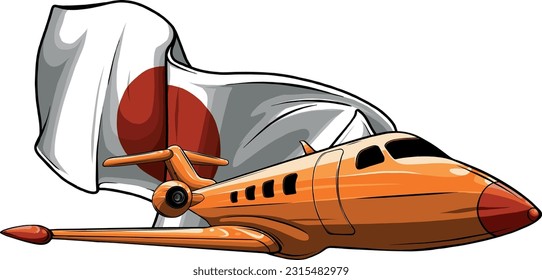 Handzeichnung des Jet-Flugzeugs Vektorgrafik-Design