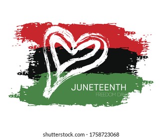 Hand draw Juneteenth Freedom Day flag in vector format. Flag for poster. Juneteenth symbol background. Concept design