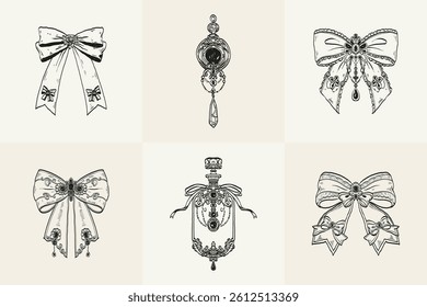 Hand draw la dolce vita vintage doodles collection. Illustrations for invitations, menus and parties. La dolce vita italian style. summer holidays in the village of Provence.