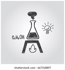 Hand draw lab chemistry for science. Vector illustration.
