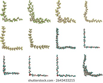 hand draw Leaf and berry wreath illustration for decoration on nature, healthy, tea drinks and organic life style concept.