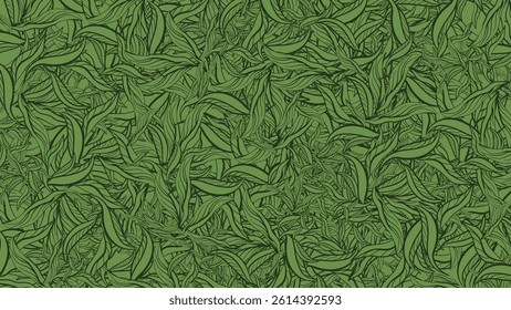 hand draw leaf pattern ,nature green background