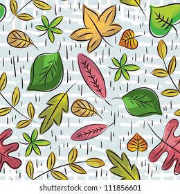 hand draw  leafs suitable wrapping paper , vector
