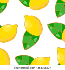 Hand draw lemon vector seamless pattern