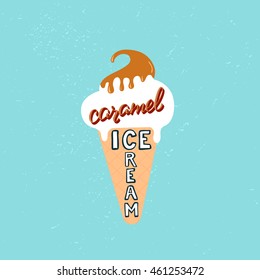 Hand draw lettering about ice-cream  in vector. 