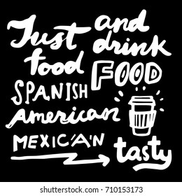 Hand draw lettering food drink about