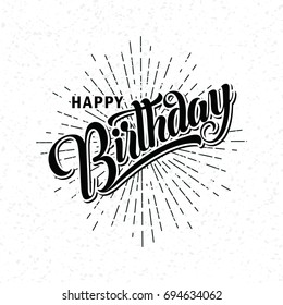 Hand Draw Lettering Happy Birthday On Stock Vector (Royalty Free ...